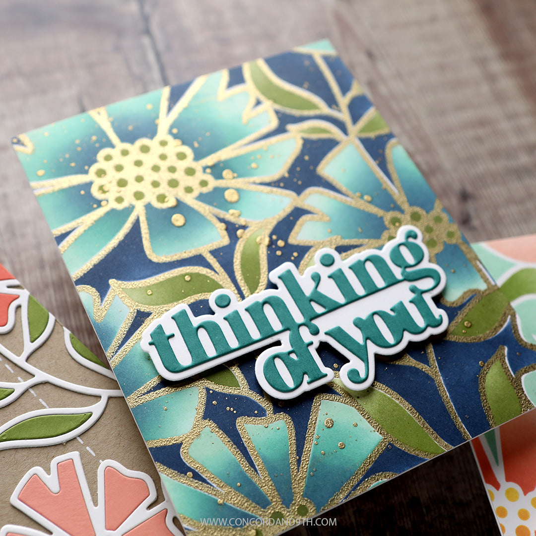 Cheerful Flowers Background Stamp