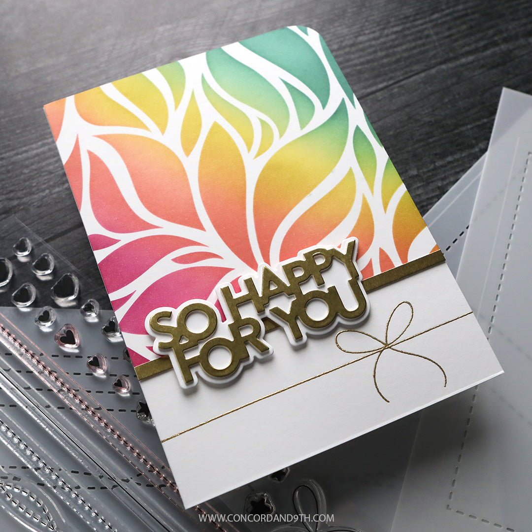 Long Line Leaves Stencil Pack