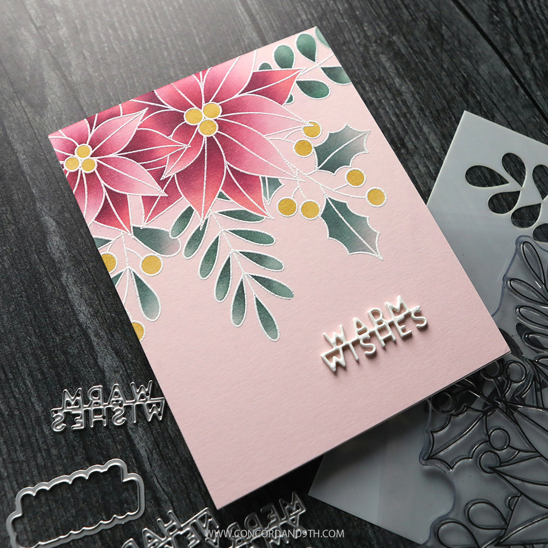 Winter Greenery Background Stamp