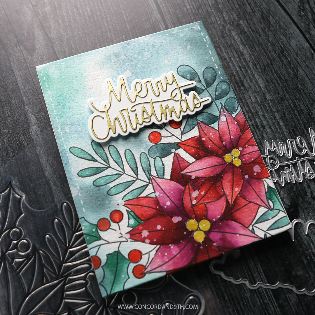 Winter Greenery Background Stamp