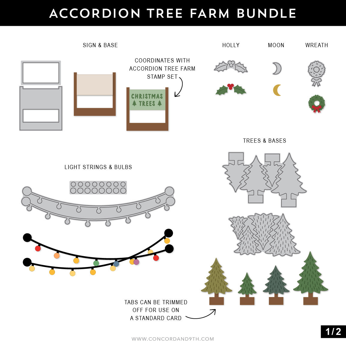 Accordion Tree Farm Stamp Set