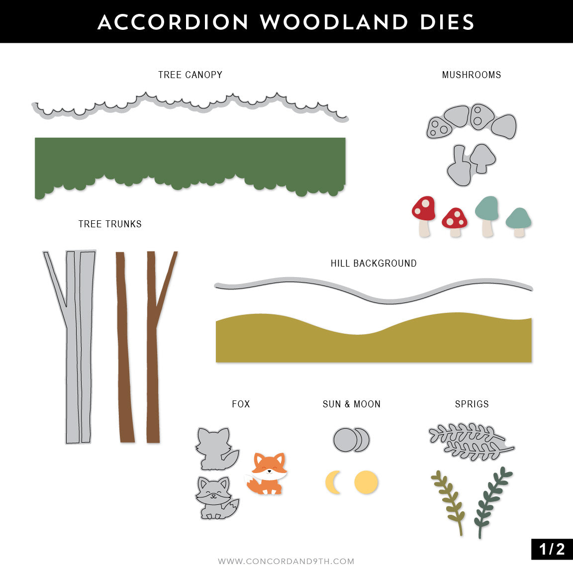 Accordion Woodland Dies