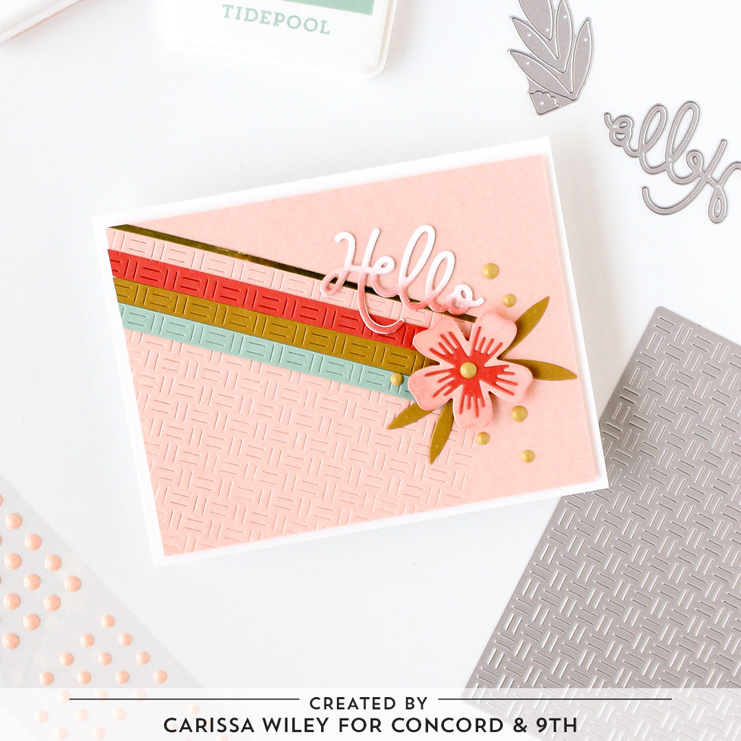 Troquel frontal de tarjeta con tejido de canasta