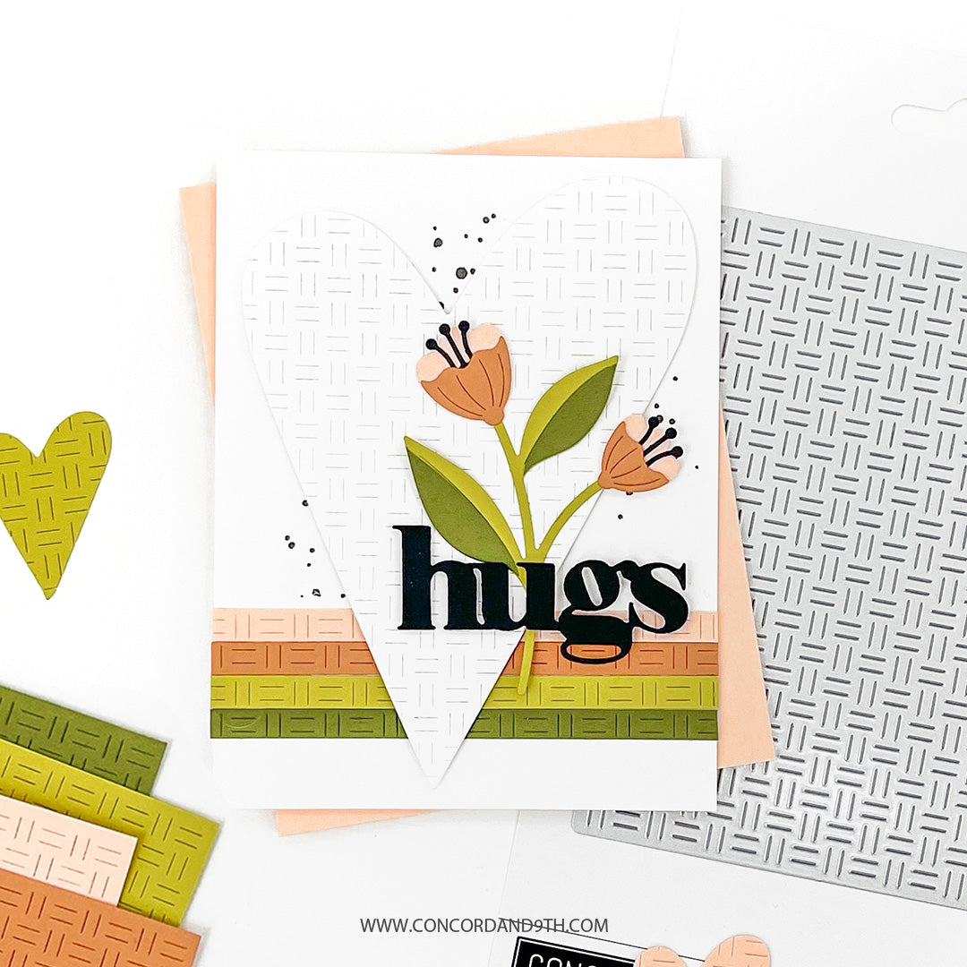 Troquel frontal de tarjeta con tejido de canasta