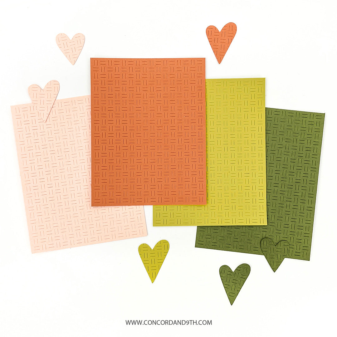 Troquel frontal de tarjeta con tejido de canasta