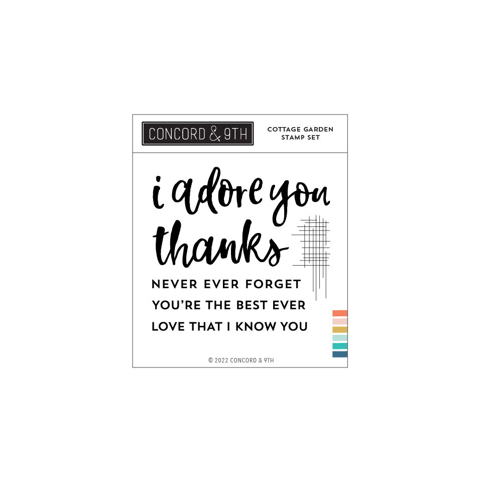 Juego de sellos con motivos de jardín de cabañas