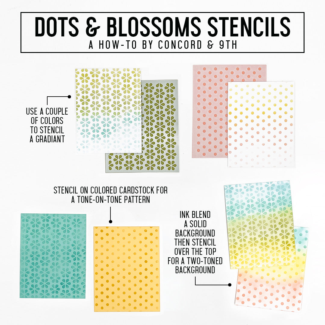 Dots & Blossoms Stencil Pack