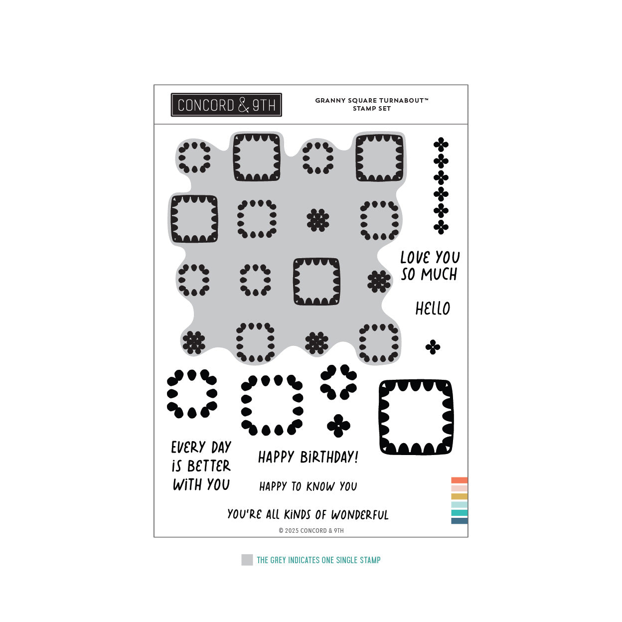 Granny Square Turnabout™ Stamp Set
