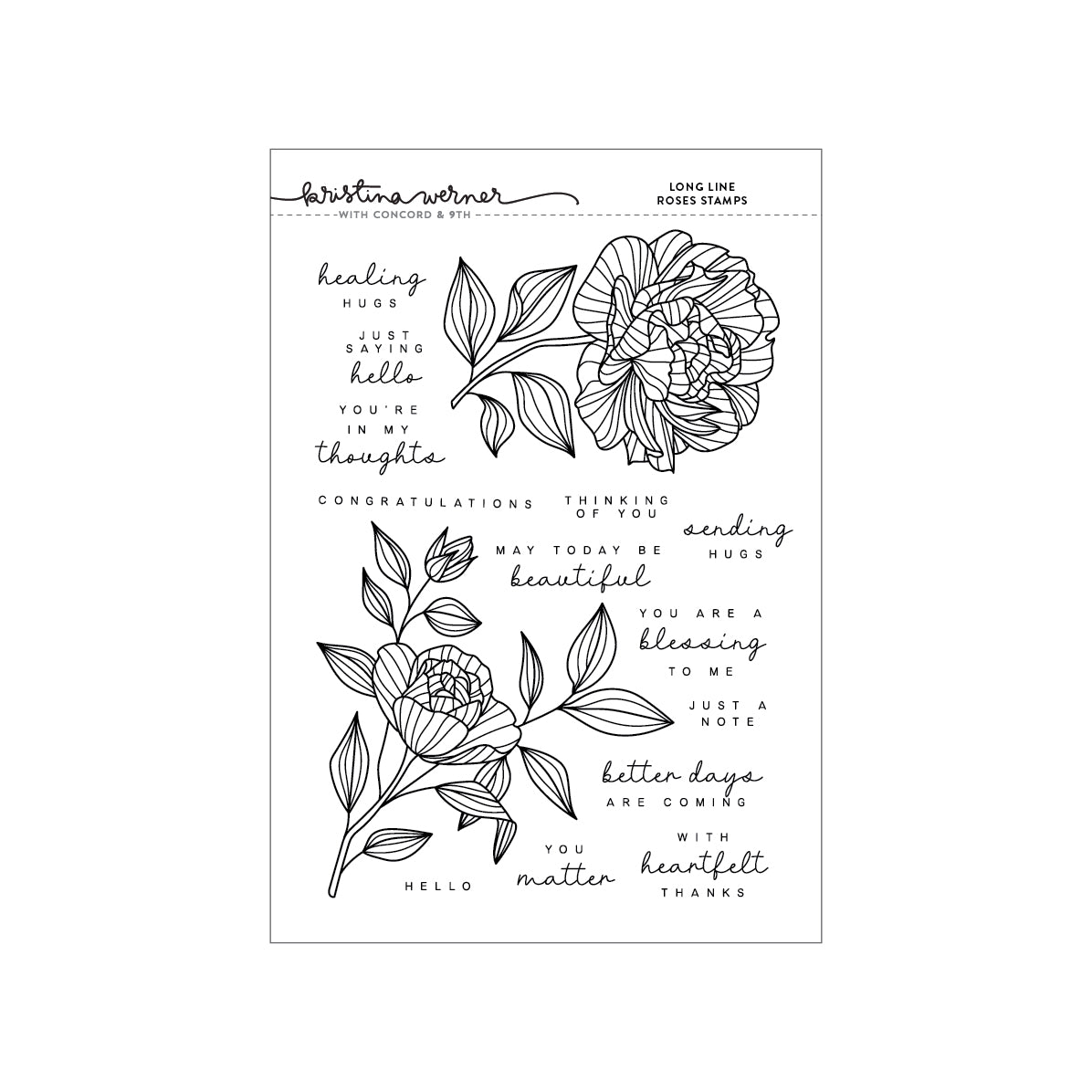 Long Line Roses Stamp Set
