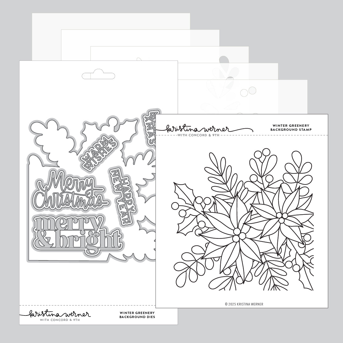 Winter Greenery Background Bundle