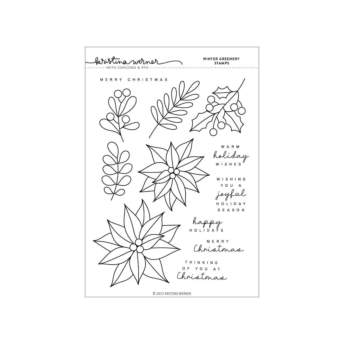Winter Greenery Stamp Set