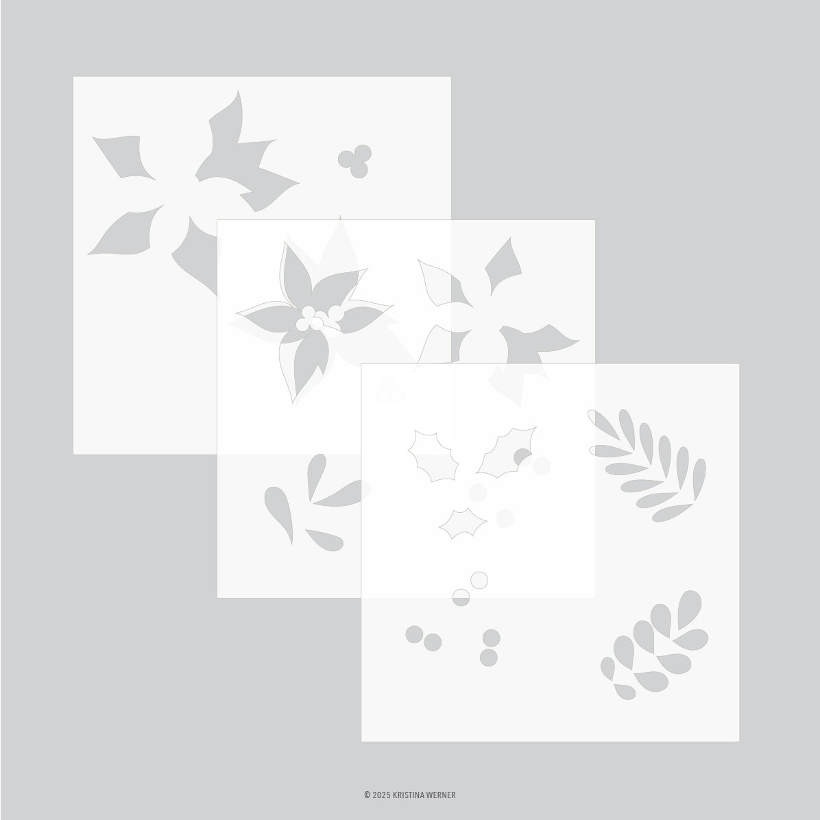 Winter Greenery Stencil Pack