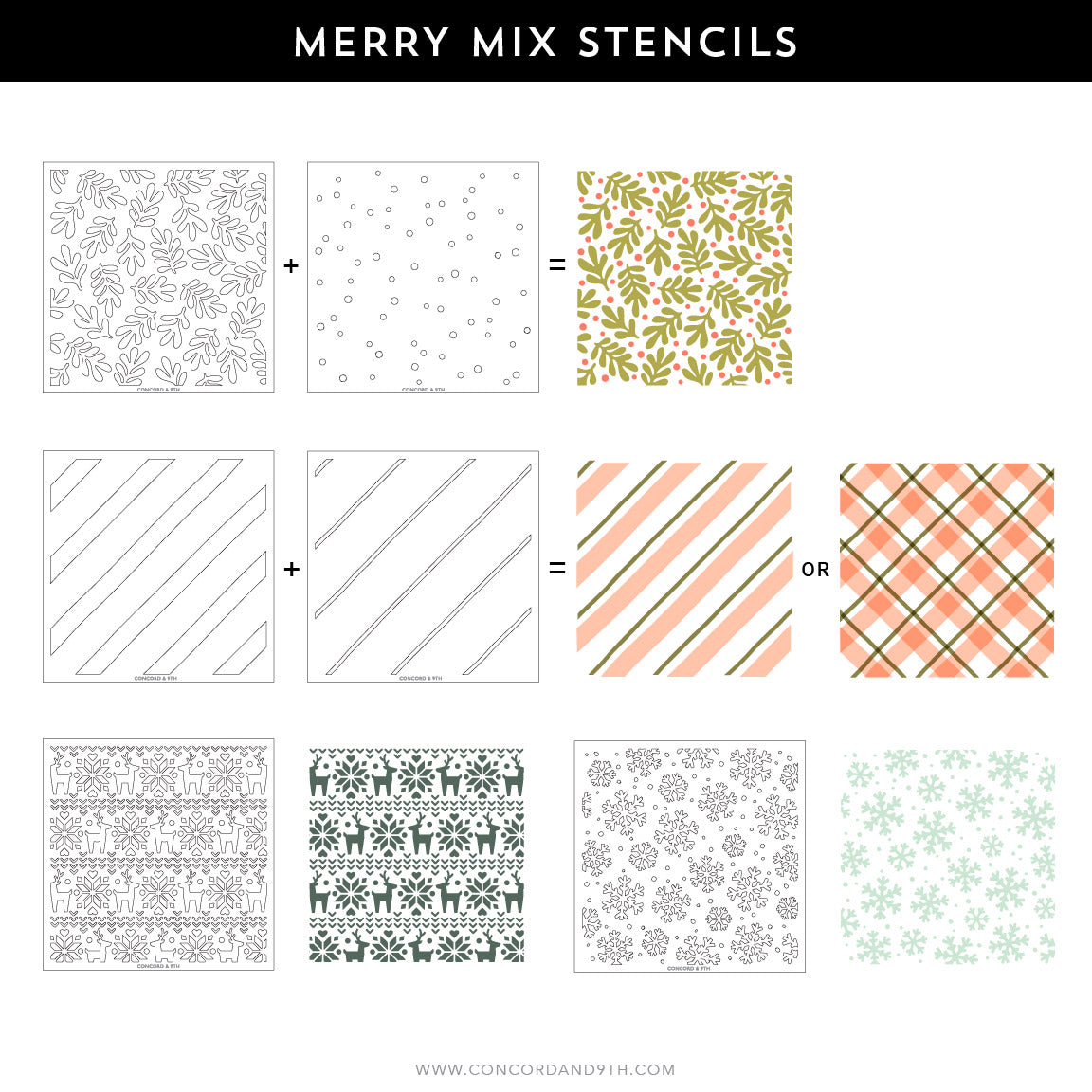 Merry Mix Stencil Pack