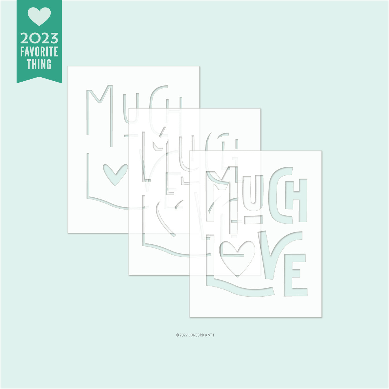 Paquete de plantillas con texto "Mucho amor"