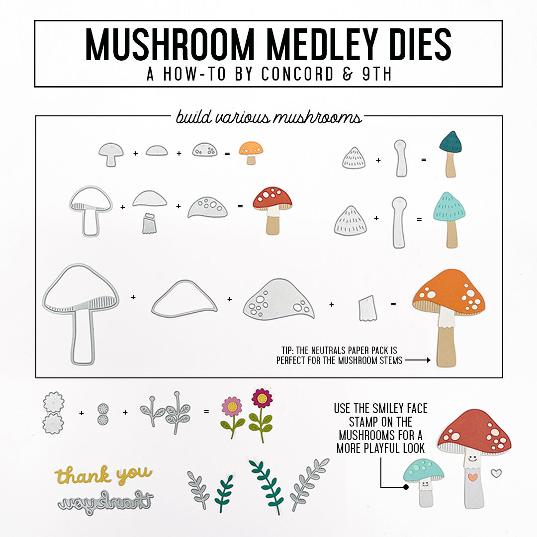 Juego de sellos Mushroom Medley