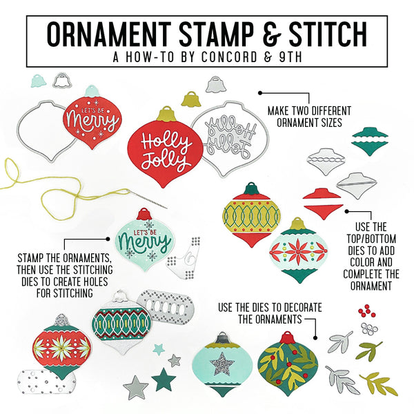 Ornament Stamp & Stitch Bundle - Concord & 9th