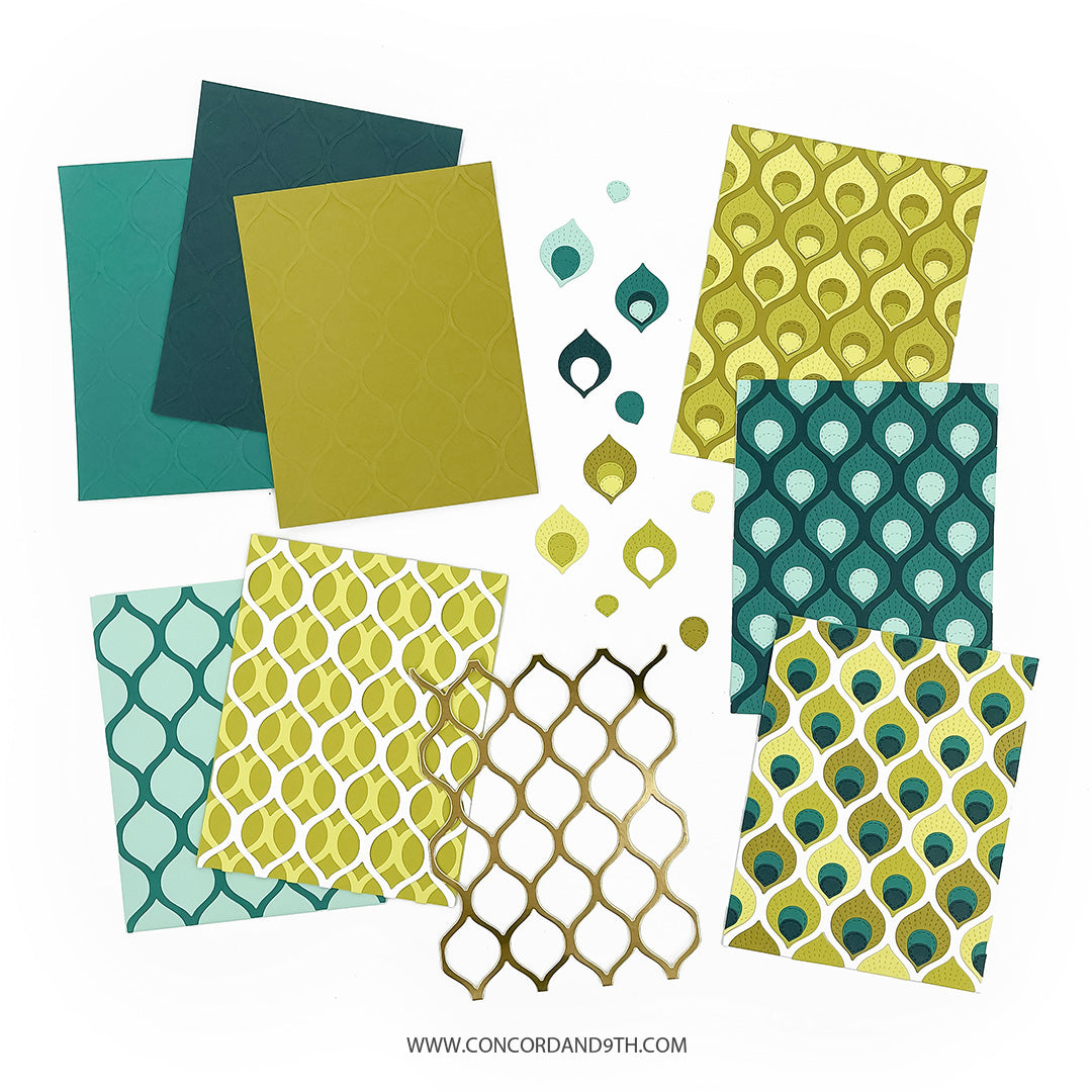 Patterned Peacock Embossing Folder