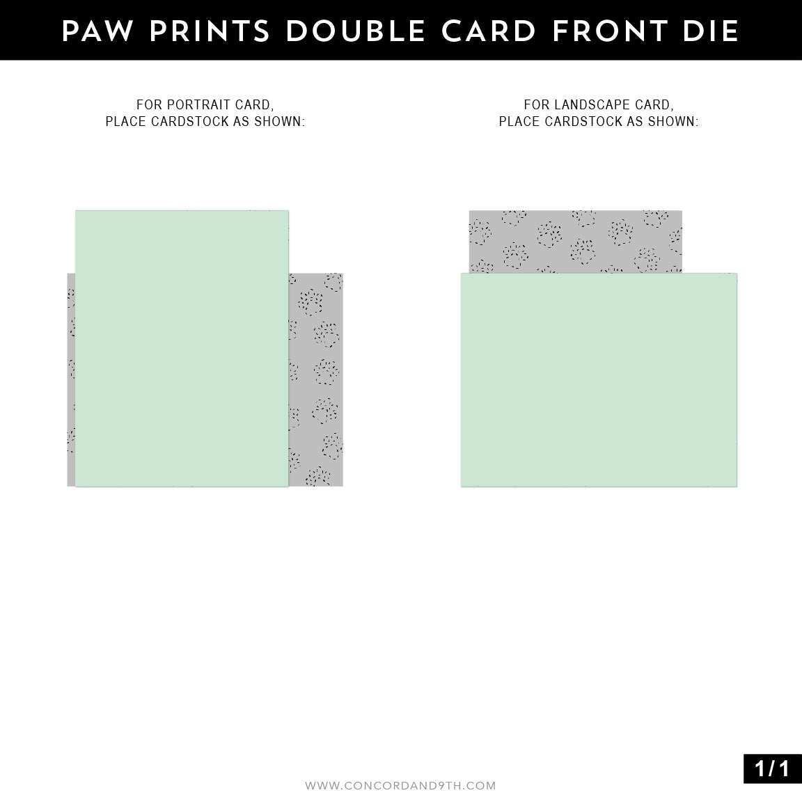 Paw Prints Double Card Front Die