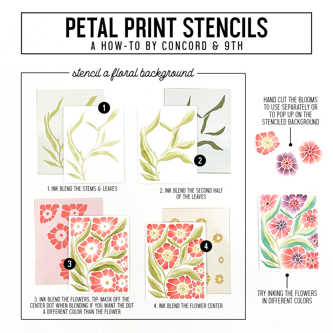 Petal Print Stencil Pack