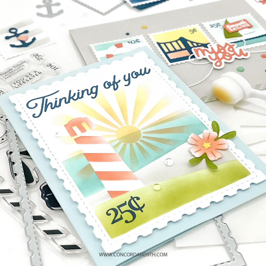 Juego de sellos postales Seaside