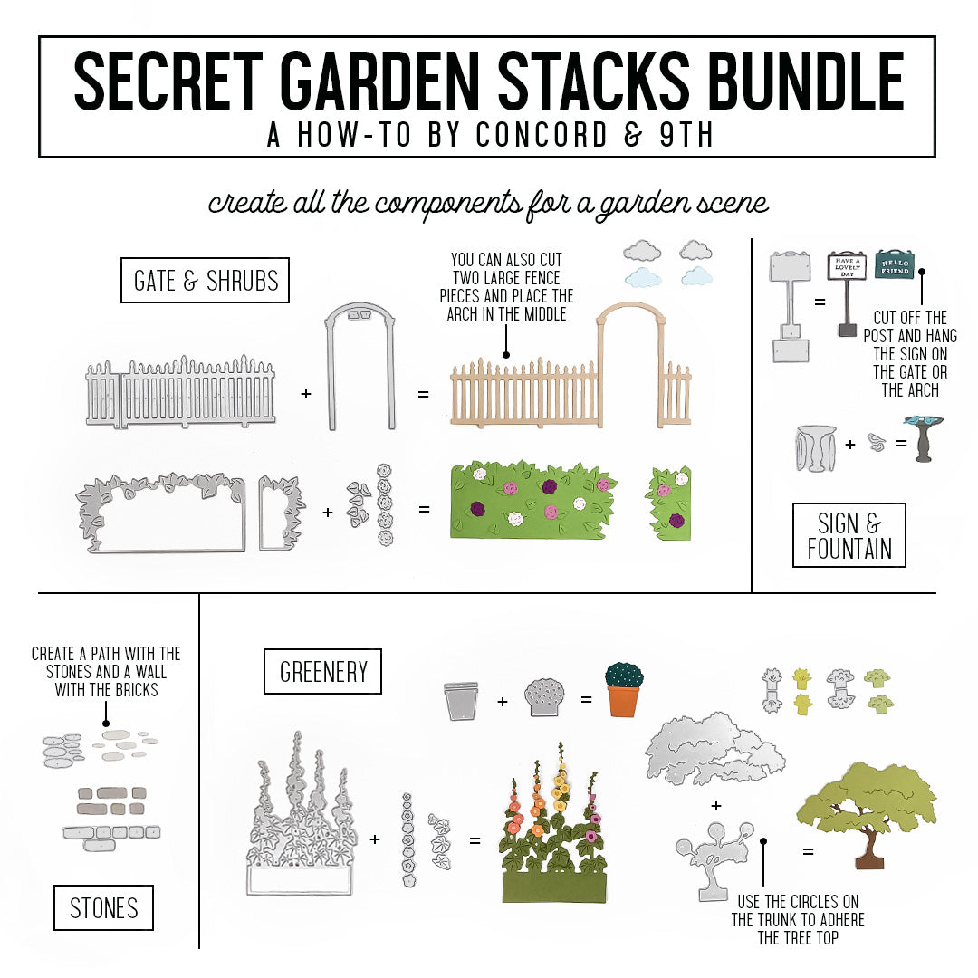 Secret Garden Stacks Stamp Set