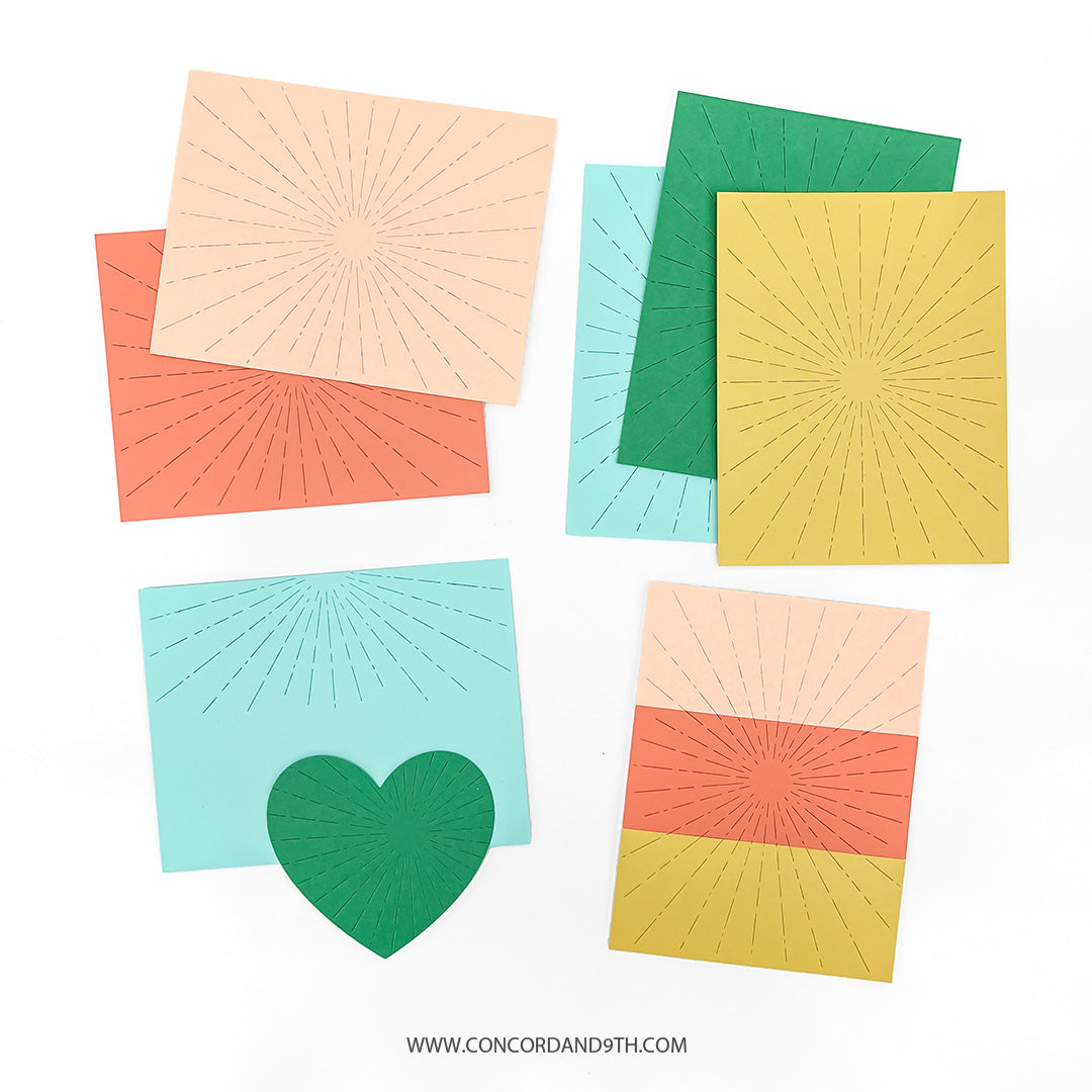 Troquel frontal de tarjeta Sunburst