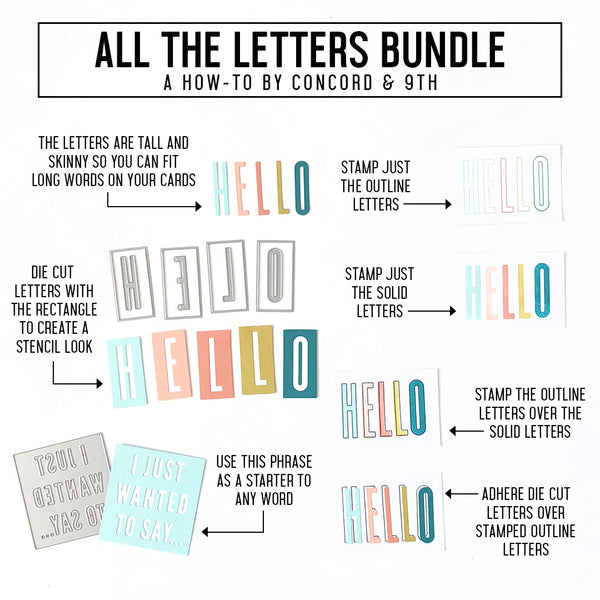 All the Letters Outline Stamp Set - Concord & 9th