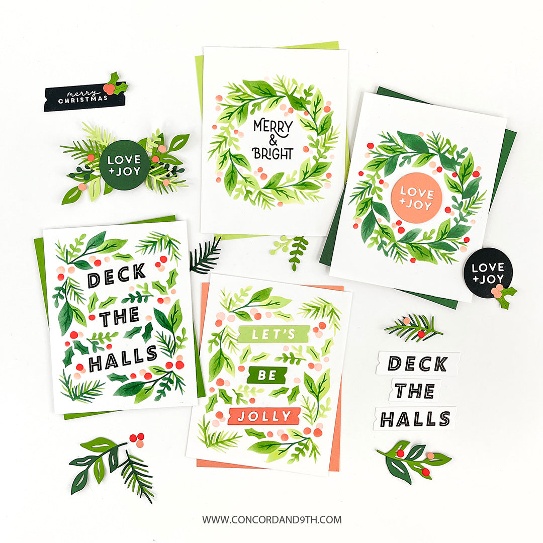 Boughs &amp; Holly Stencil Pack