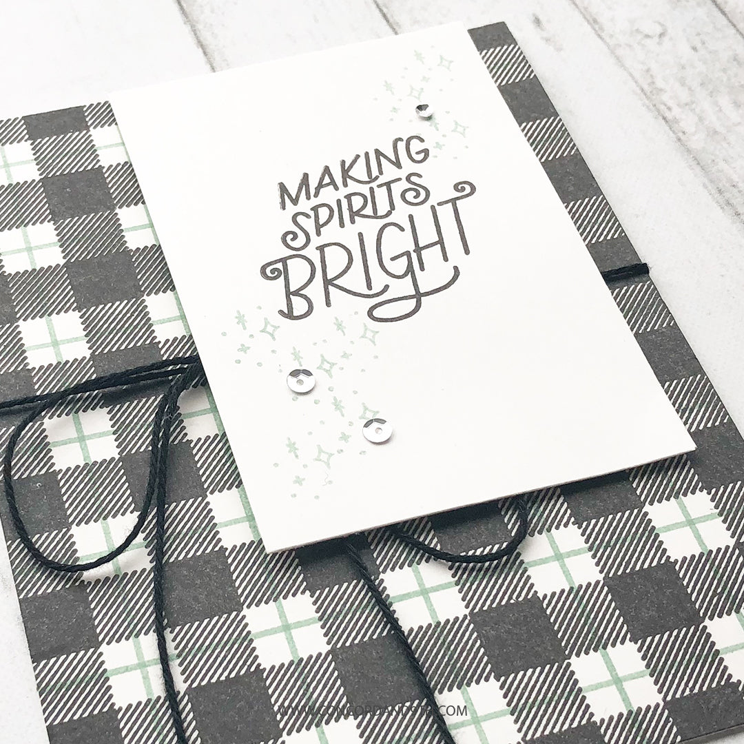 Juego de sellos con fondo de cuadros