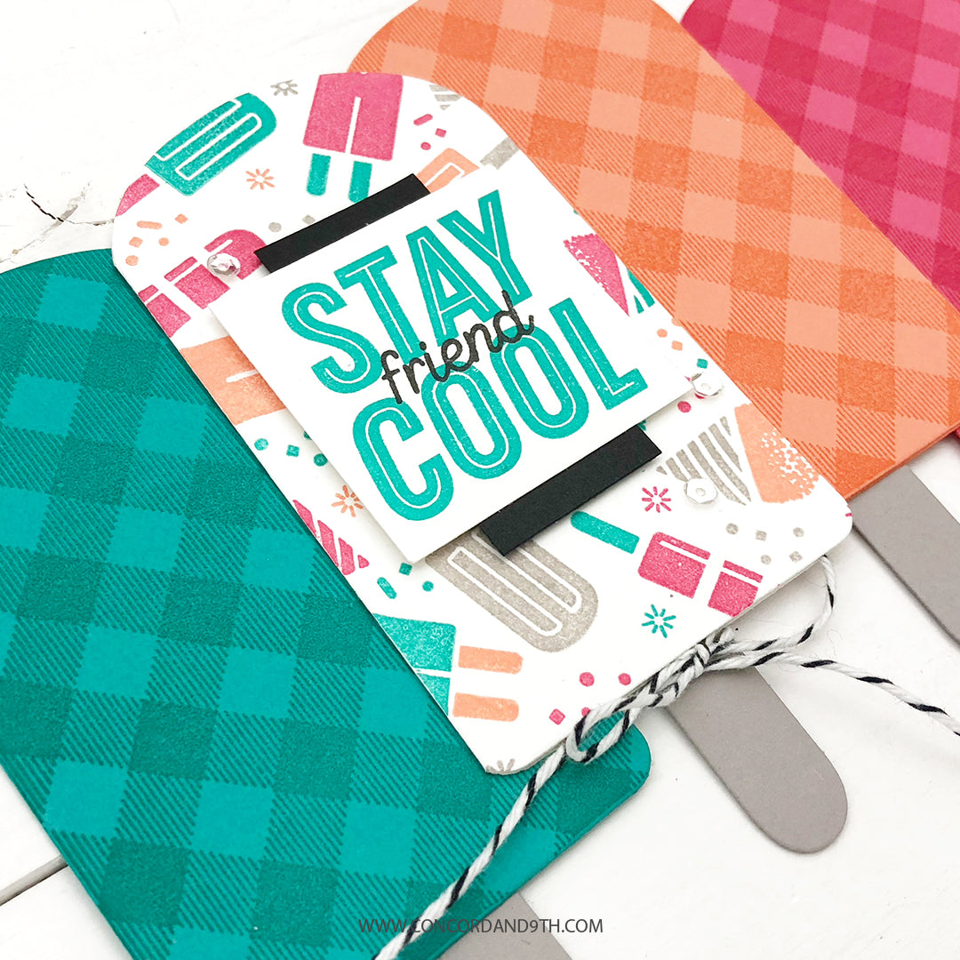 Juego de sellos con fondo de cuadros vichy