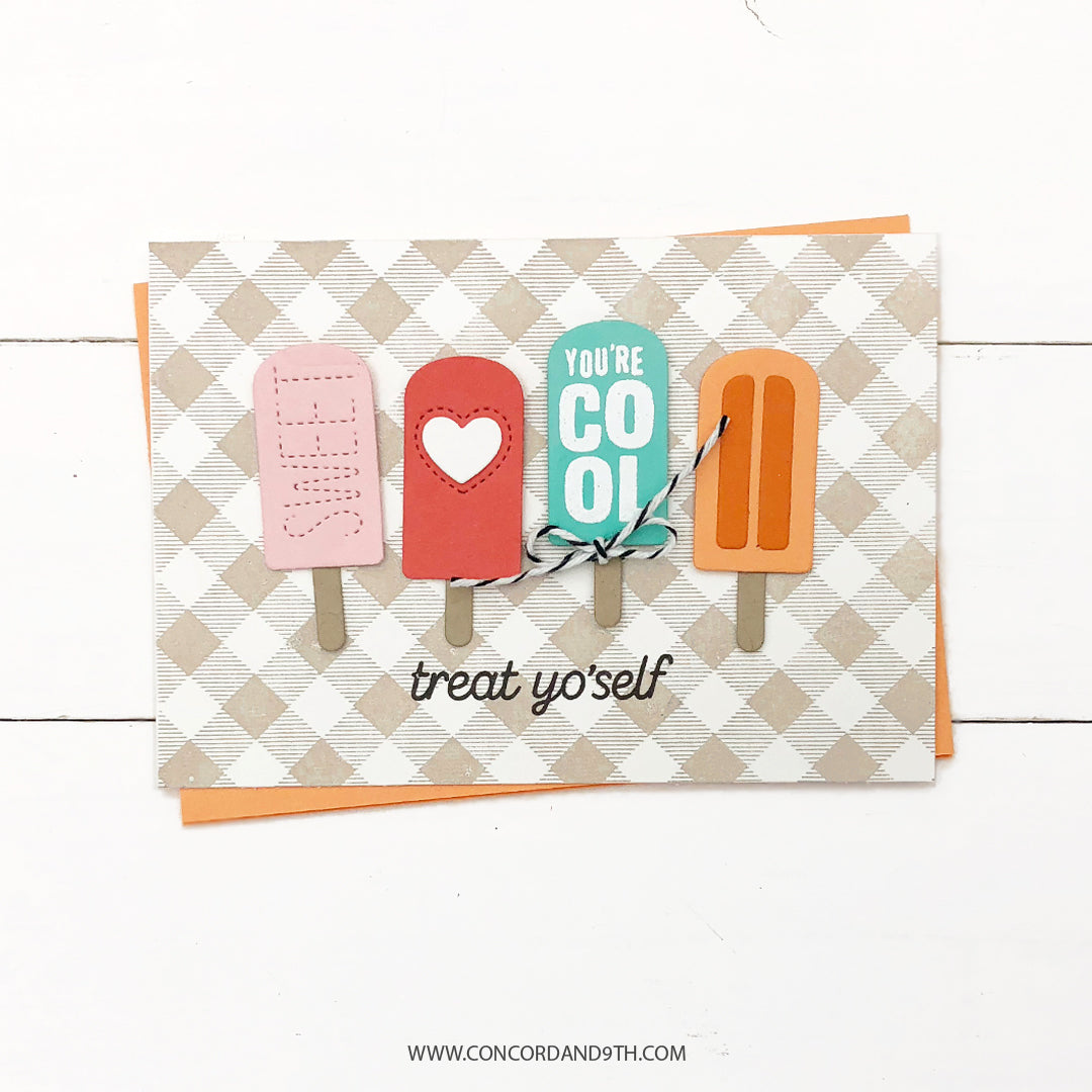 Juego de sellos con fondo de cuadros vichy