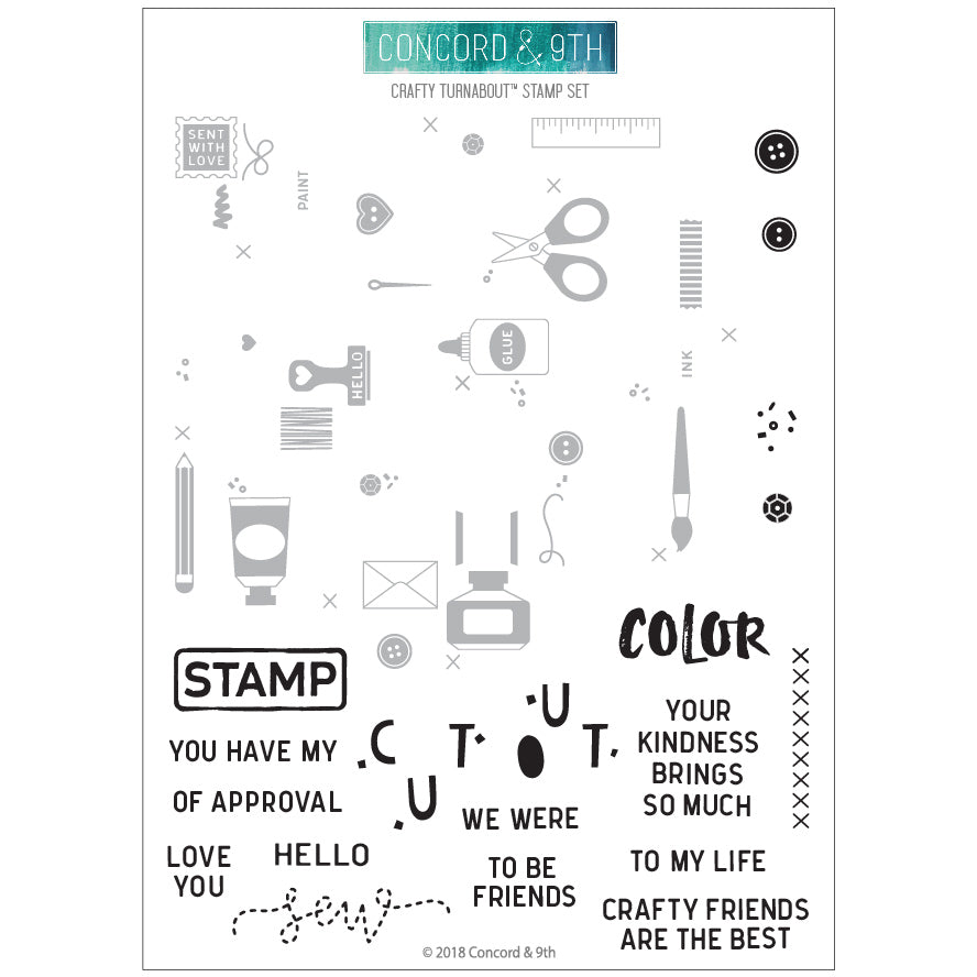 Crafty Turnabout™ Stamp Set
