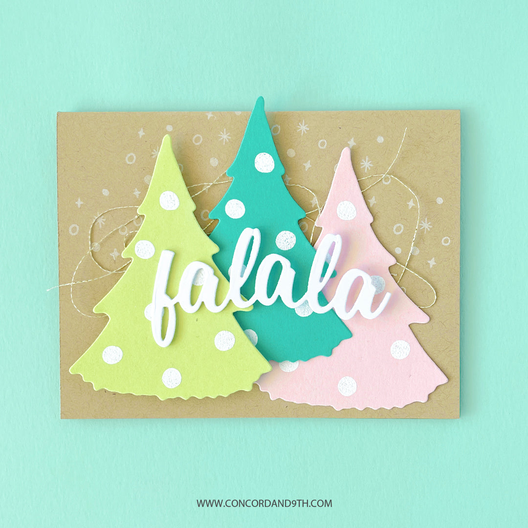 Juego de sellos de árbol con flecos Fa La La