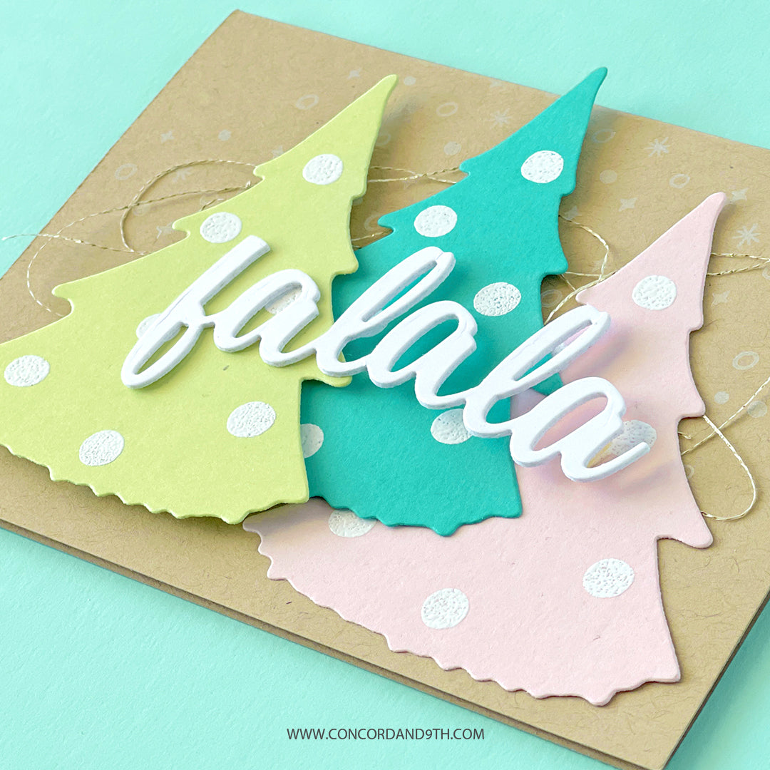 Juego de sellos de árbol con flecos Fa La La