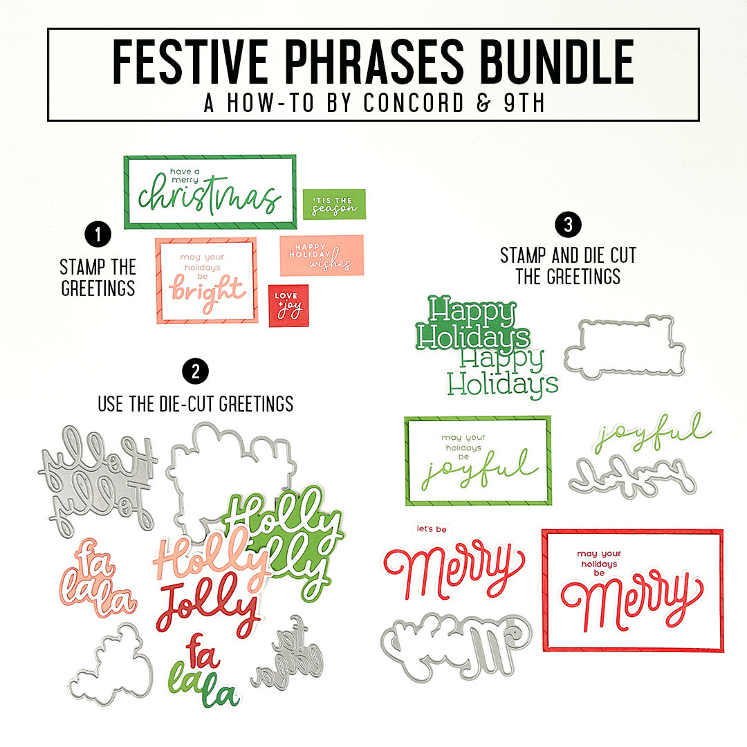 Festive Phrases Dies