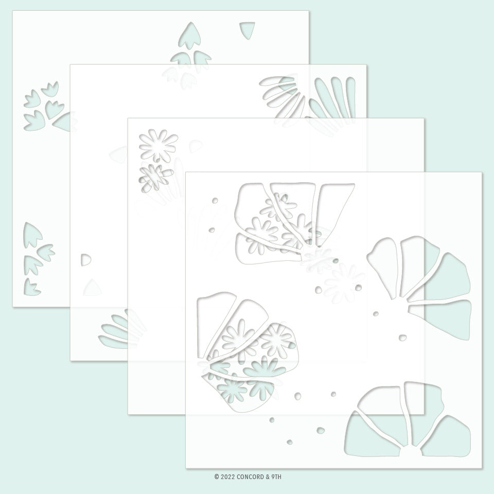 Flower Press Stencil Pack