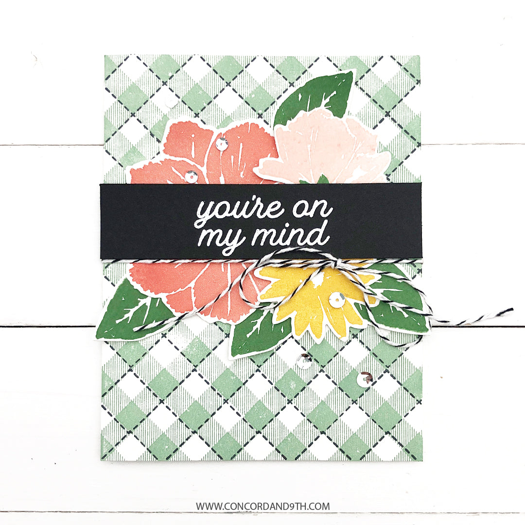 Juego de sellos con fondo de cuadros vichy