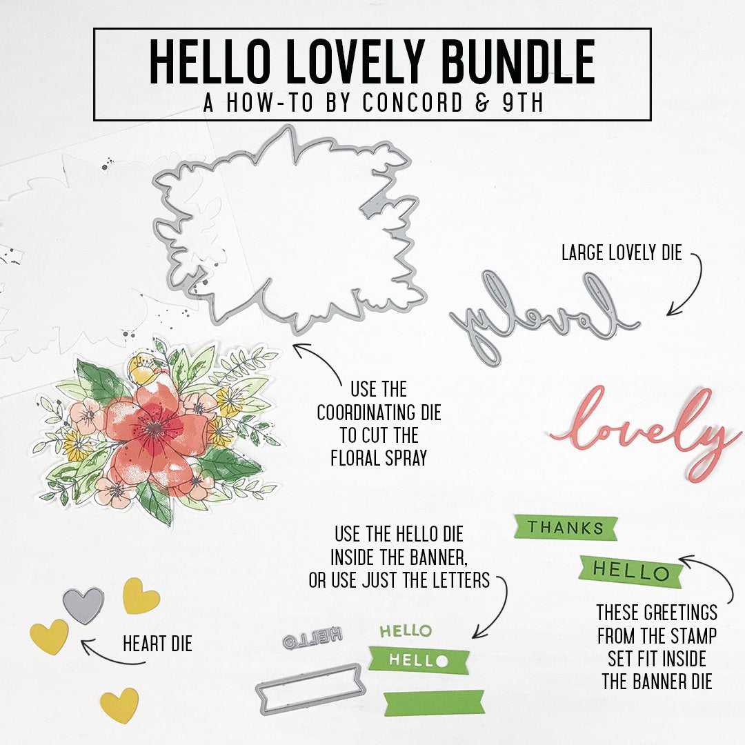 Juego de sellos Hello Lovely