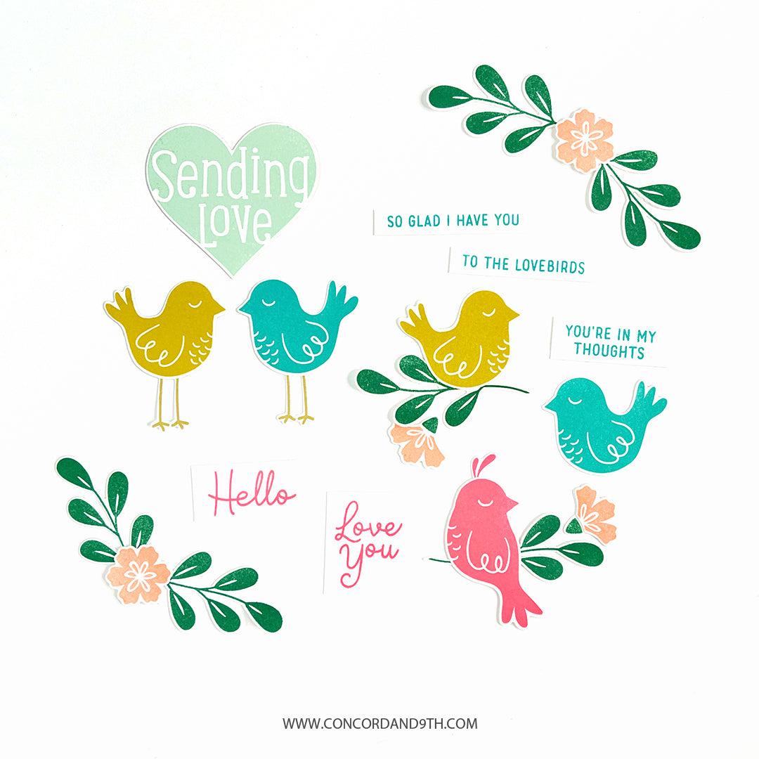 Juego de sellos de tortolitos