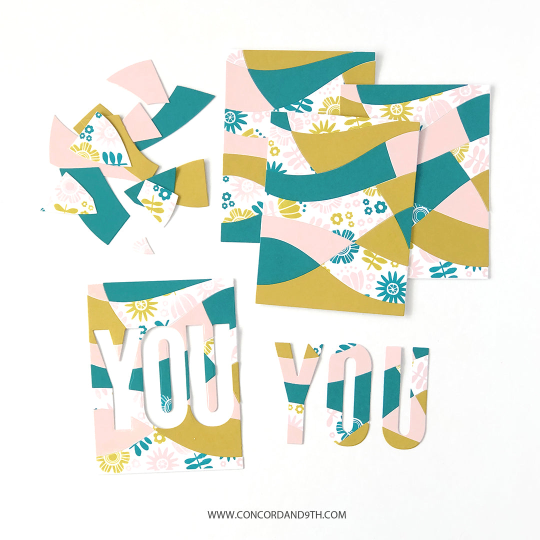 Troquel de frente de tarjeta con mosaico moderno