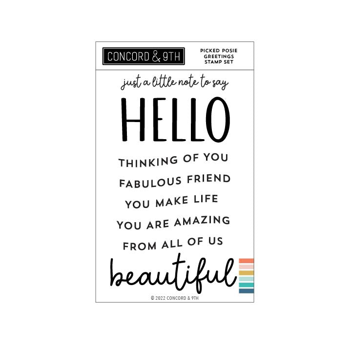 Juego de sellos Picked Posie Greetings