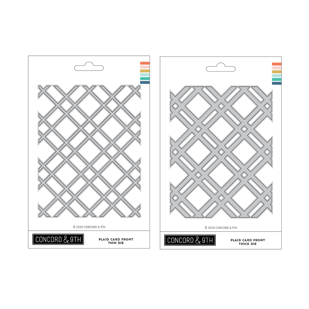 Paquete de frente de tarjeta a cuadros