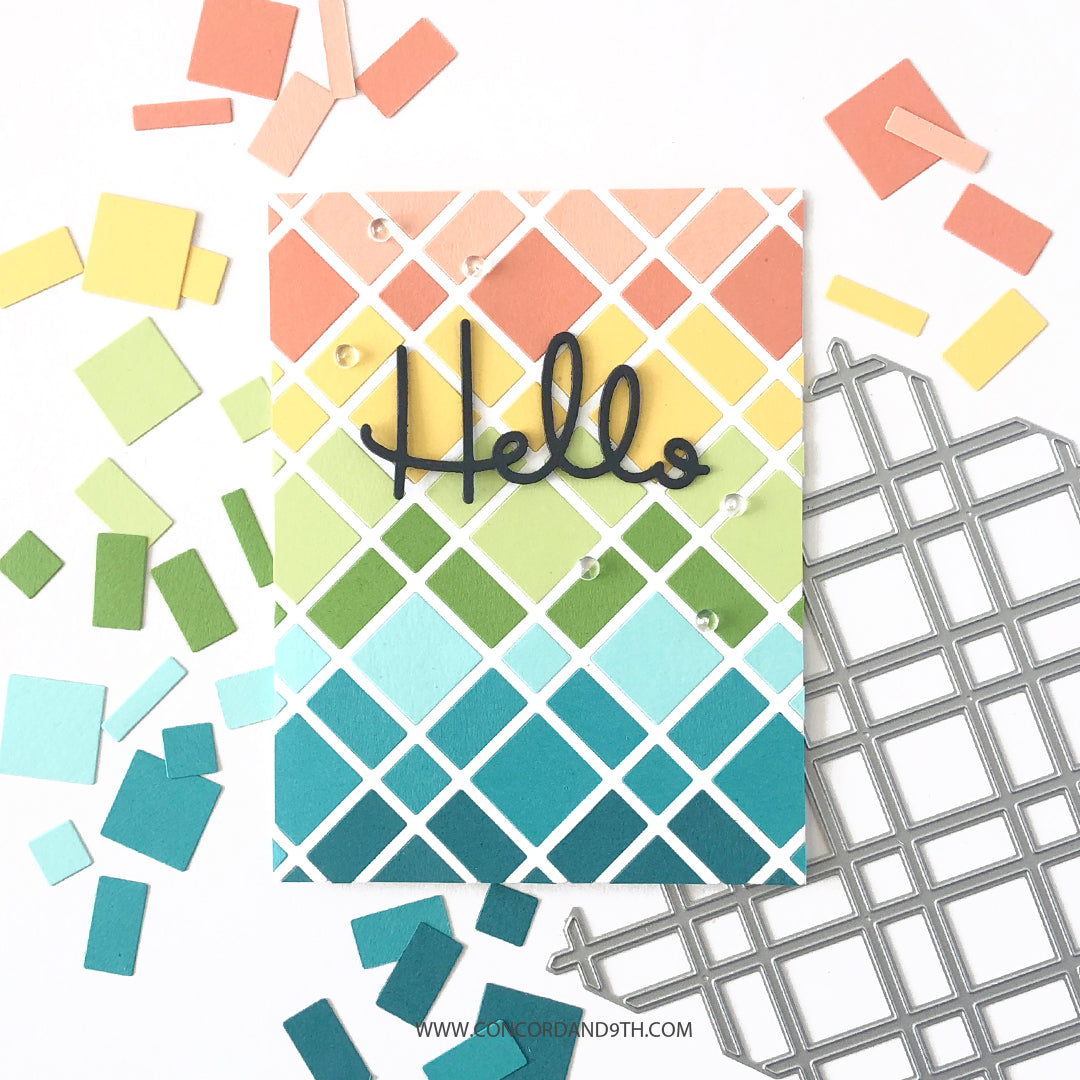 Paquete de frente de tarjeta a cuadros