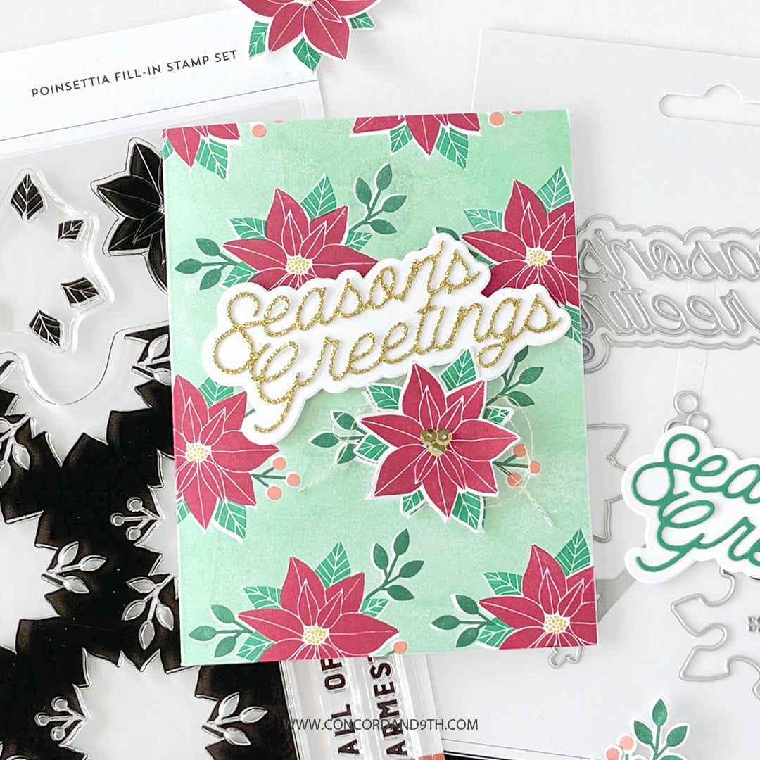 LAST CHANCE: Poinsettia Fill-In Stamp Set