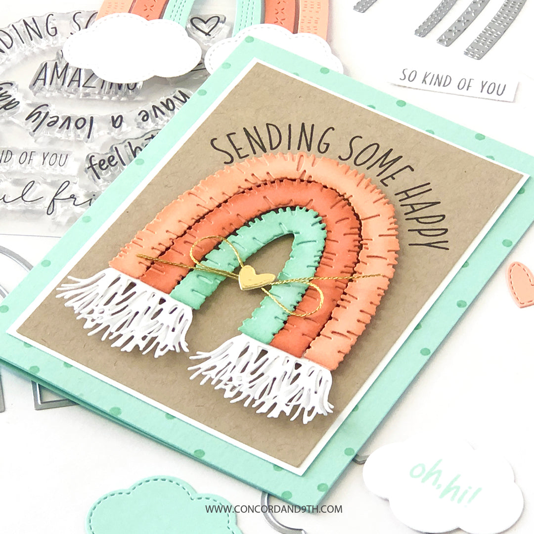 Juego de sellos con frases del arcoíris