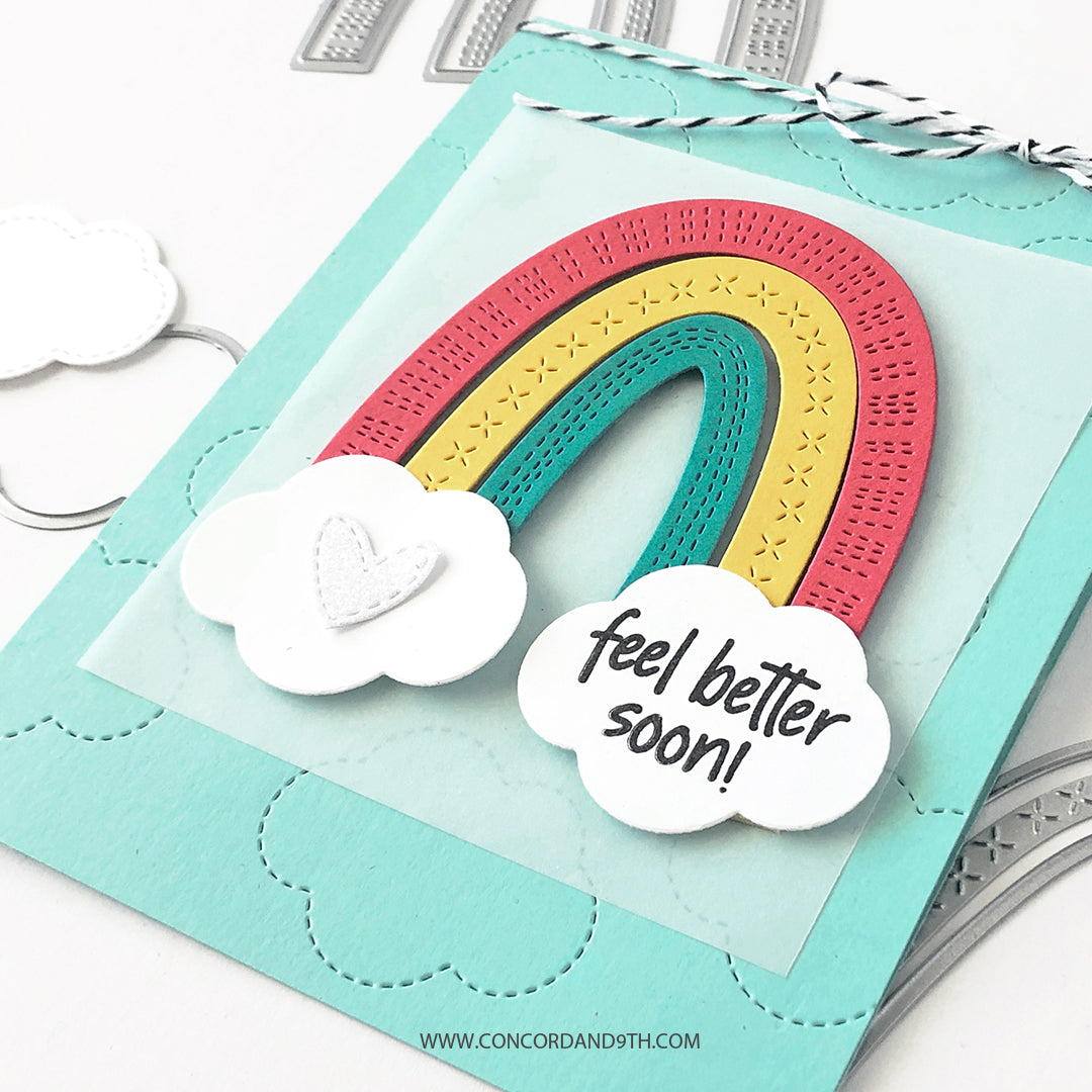 Juego de sellos con frases del arcoíris