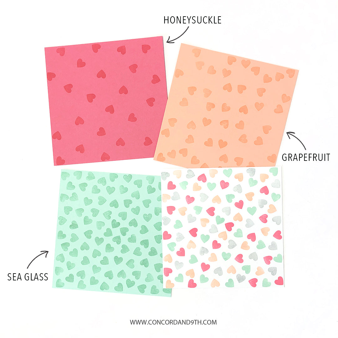 Sello Turnabout™ de corazones dispersos