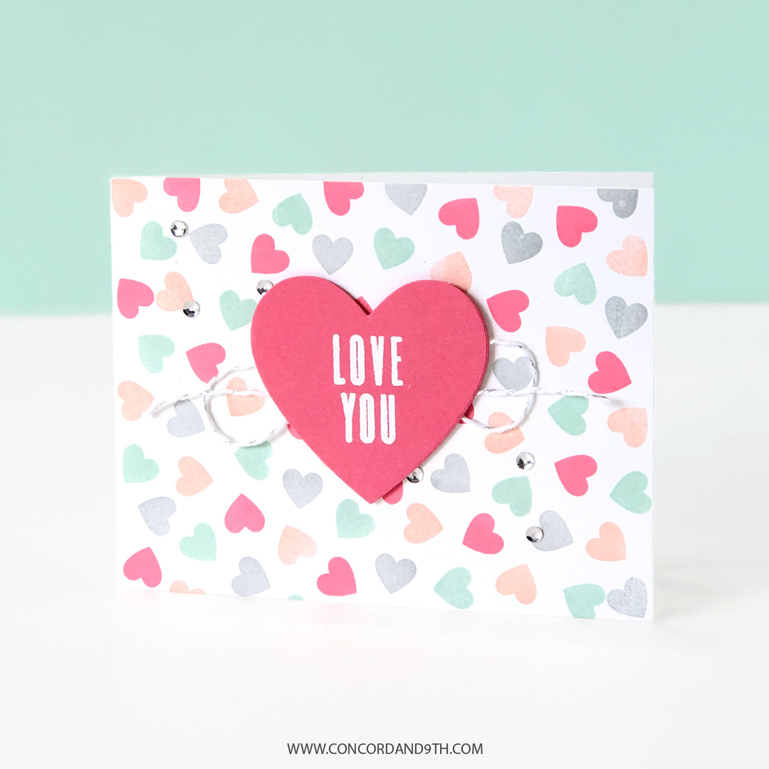 Sello Turnabout™ de corazones dispersos