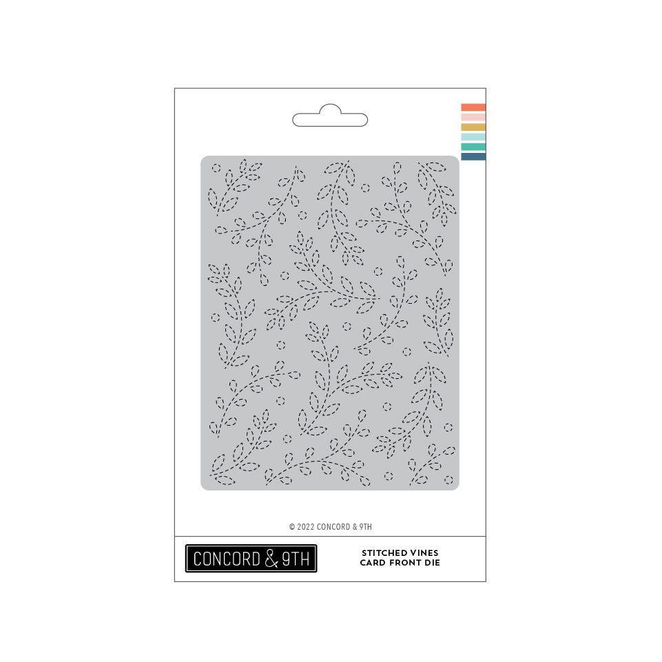 Troquel de frente de tarjeta con vides cosidas