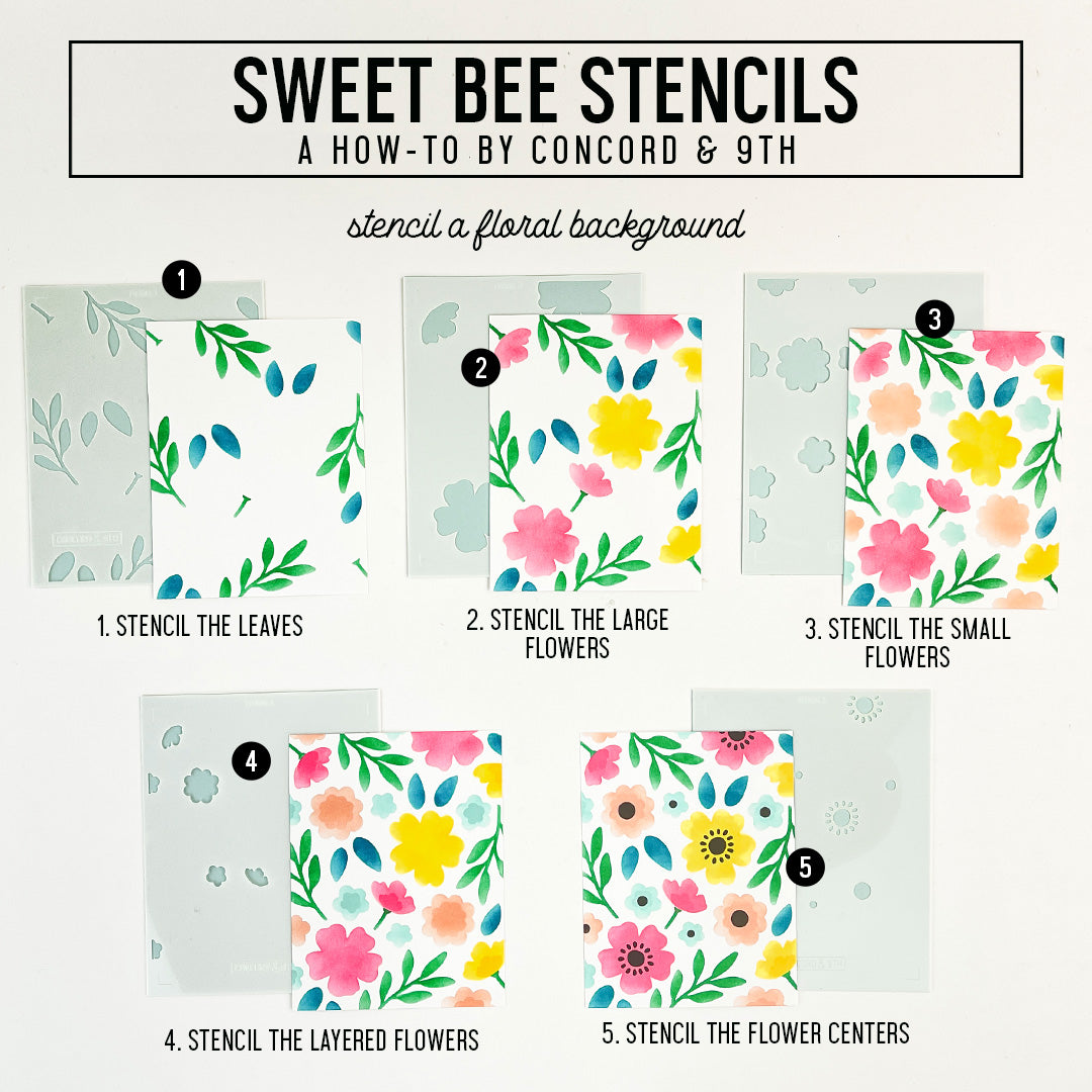 Sweet Bee Stencil Pack